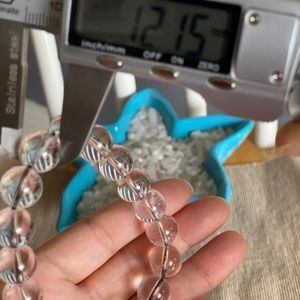 11mm+ Clear Crystal/Quartz Bracelet 7.5” Natural
